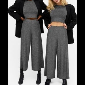 Monki Cilla Glitter Jersey Wide Leg Pants Size S EUC